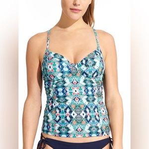Athleta Swim Taza Kaimana Electric Jade Tankini Top Size 32 B/C